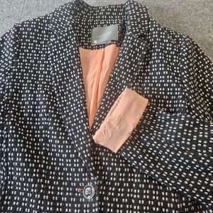 Anthropologie Filipa Textured‎ Blazer Black White Size Medium